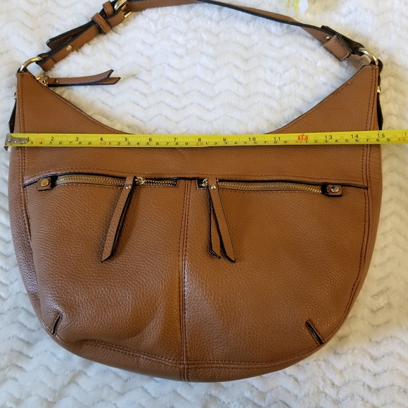 Lp Blue Brown Shoulder Bag with zipper closure. - Picture 2 of 16